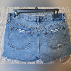 Abercrombie & Fitch Blue Distressed Jean Shorts Raw Hem